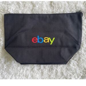 eBay Open25 Logo Black Canvas Zip Pouch Bag Travel Organizer Accessory Case